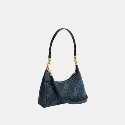 CDZ67-Soft Quilted Loved Denim Juliet Shoulder Bag 25-B4/Dark Indigo