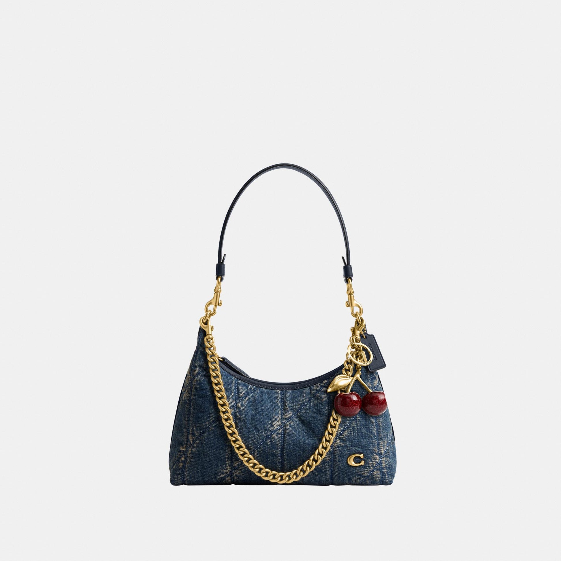CDZ67-Soft Quilted Loved Denim Juliet Shoulder Bag 25-B4/Dark Indigo