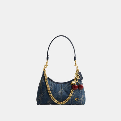 CDZ67-Soft Quilted Loved Denim Juliet Shoulder Bag 25-B4/Dark Indigo