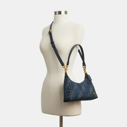 CDZ67-Soft Quilted Loved Denim Juliet Shoulder Bag 25-B4/Dark Indigo