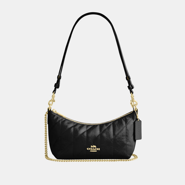 Caitlin Shoulder Bag in Glazed Leather with Quilting