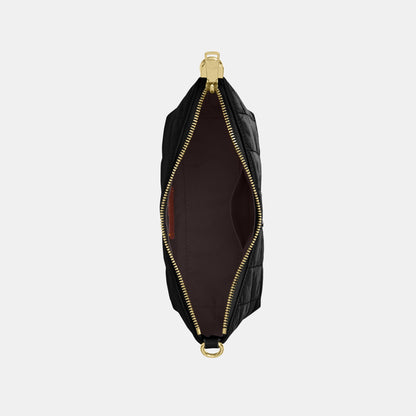 CDZ88-Caitlin Shoulder Bag in Glazed Leather with Quilting-Im/Black