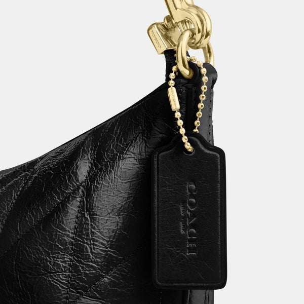 Caitlin Shoulder Bag in Glazed Leather with Quilting