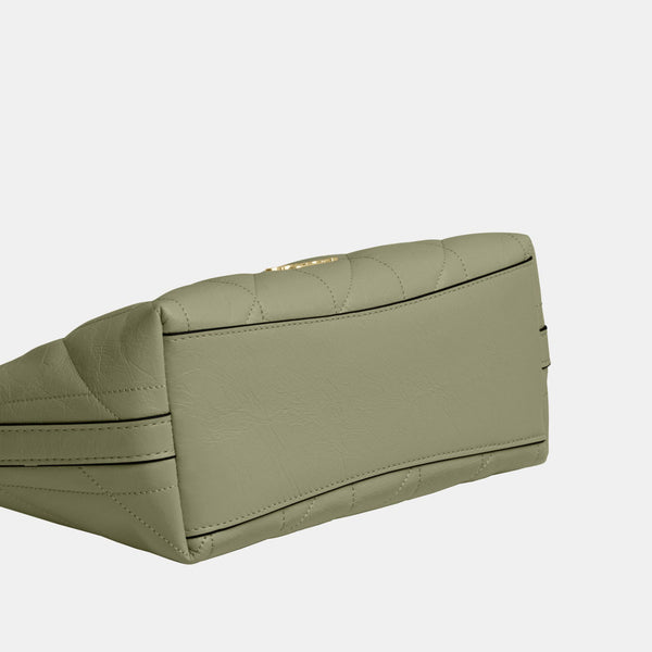 Caitlin Shoulder Bag in Glazed Leather with Quilting