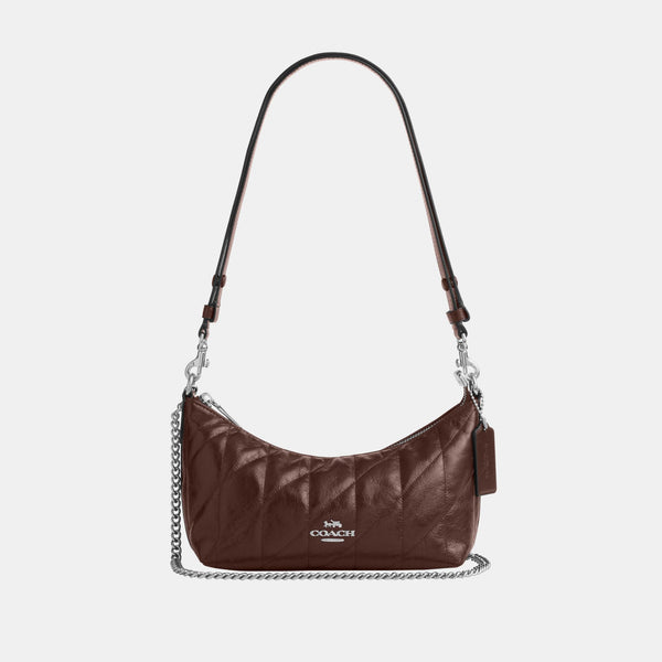 Caitlin Shoulder Bag in Glazed Leather with Quilting