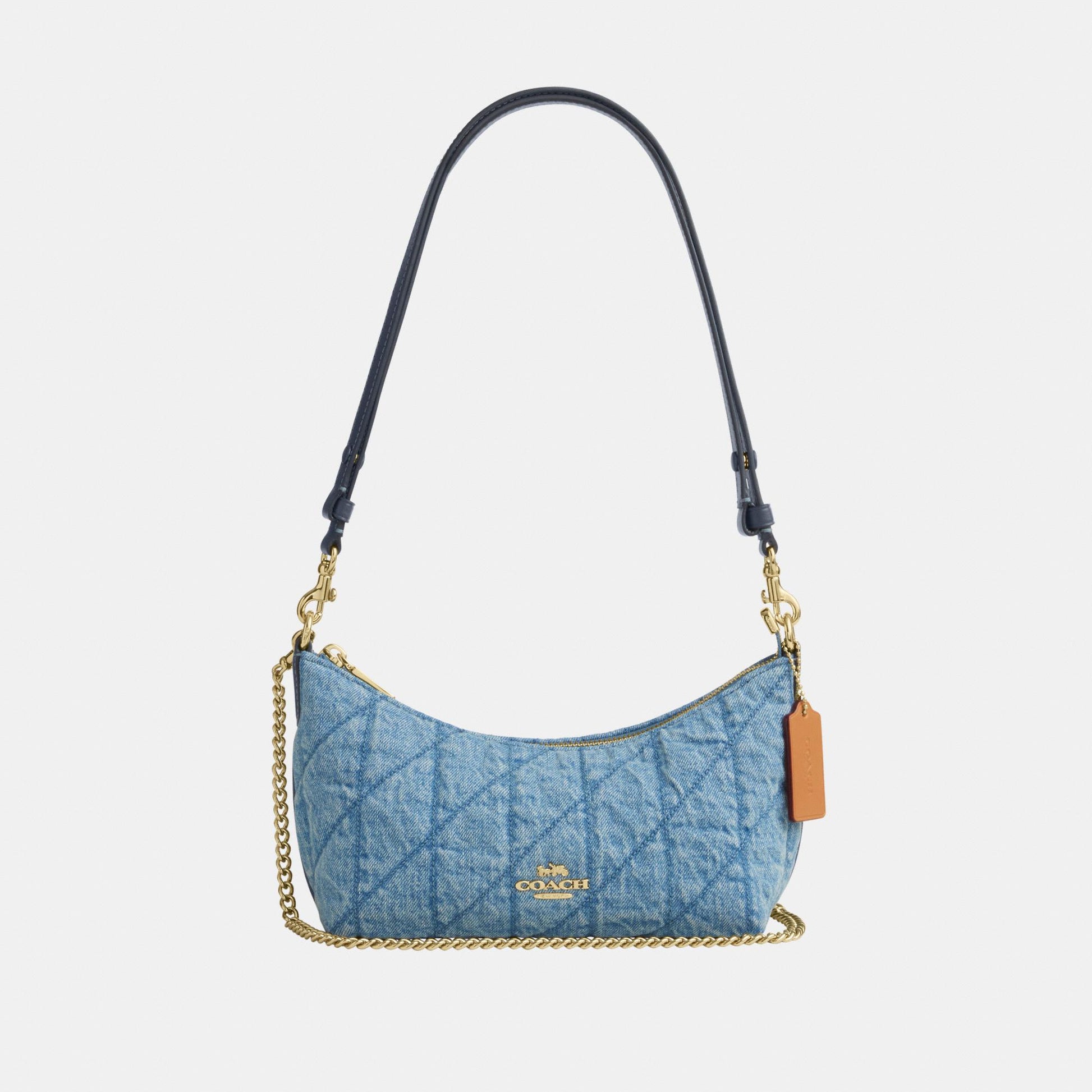 CDZ89-Caitlin Shoulder Bag in Denim with Quilting-Im/Indigo