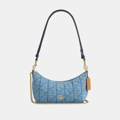CDZ89-Caitlin Shoulder Bag in Denim with Quilting-Im/Indigo