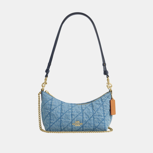 Caitlin Shoulder Bag in Denim with Quilting