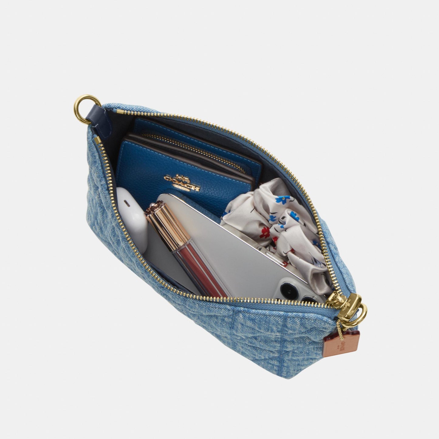CDZ89-Caitlin Shoulder Bag in Denim with Quilting-Im/Indigo