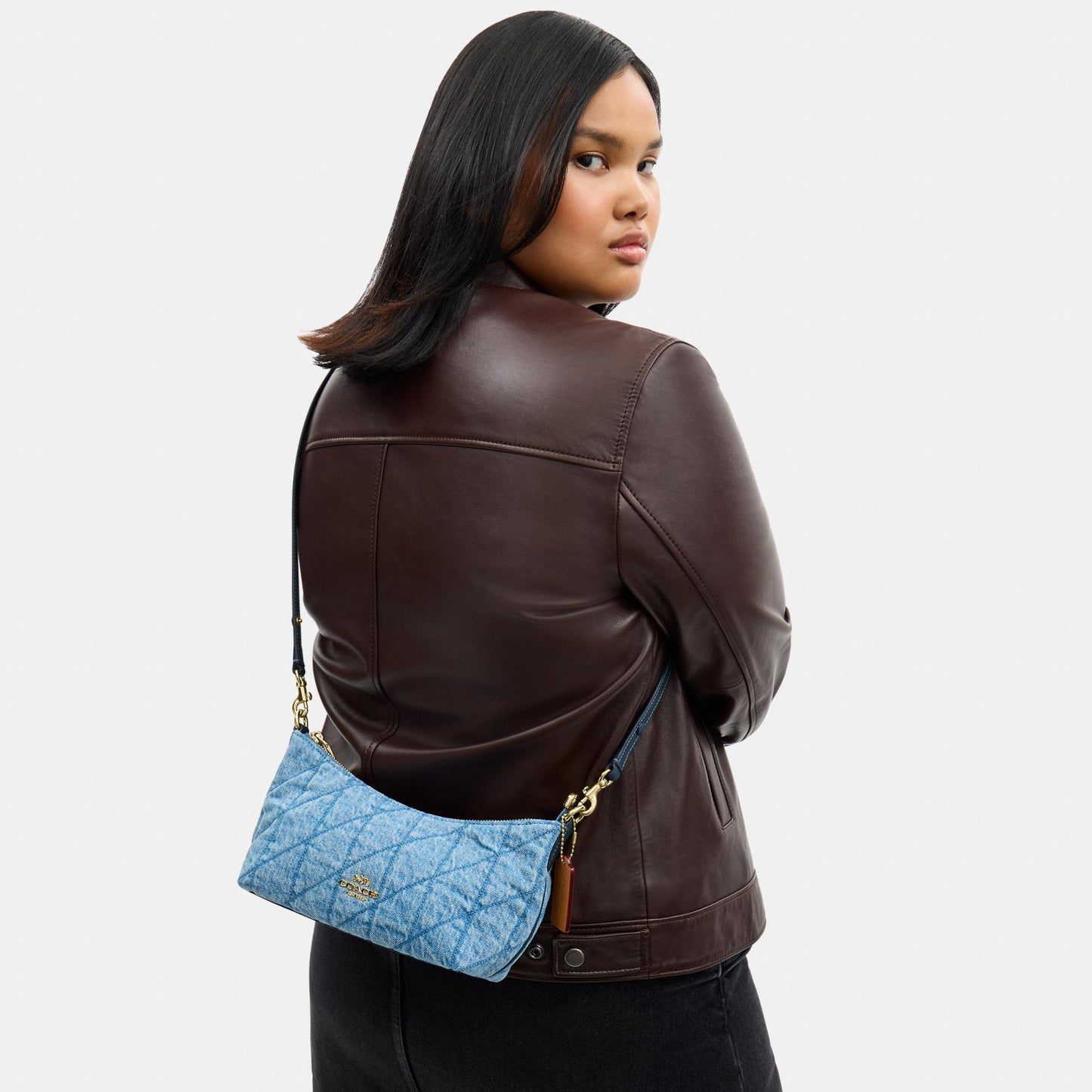 CDZ89-Caitlin Shoulder Bag in Denim with Quilting-Im/Indigo