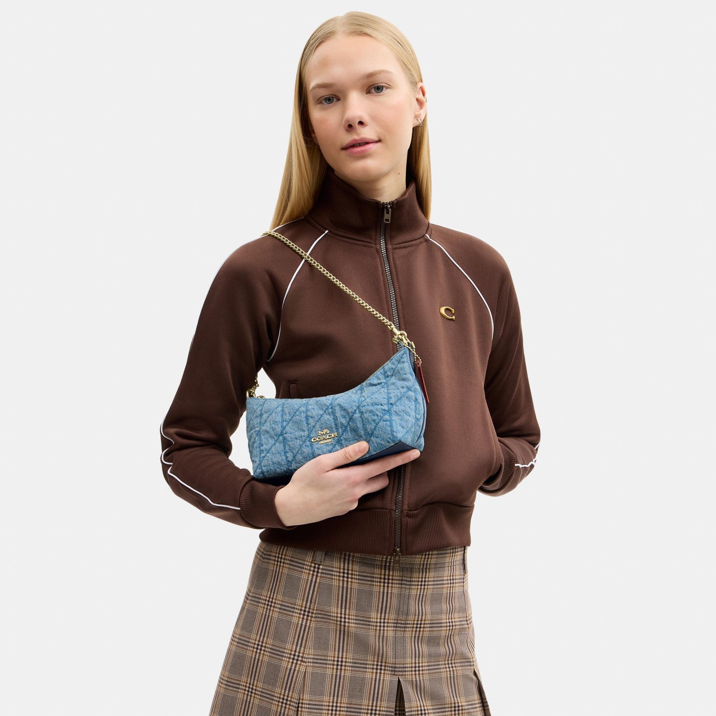 CDZ89-Caitlin Shoulder Bag in Denim with Quilting-Im/Indigo