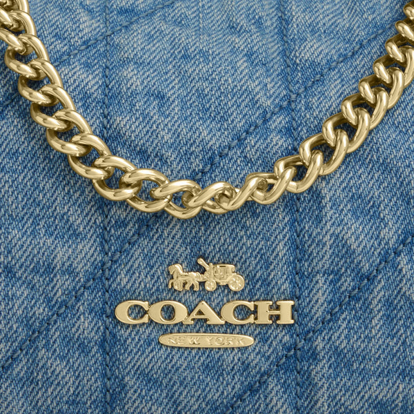 Caitlin Shoulder Bag in Denim with Quilting