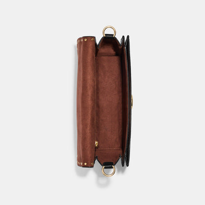 Morgan Shoulder Bag In Colorblock Signature Canvas With Rivets-CE563-Im/Brown Black Multi