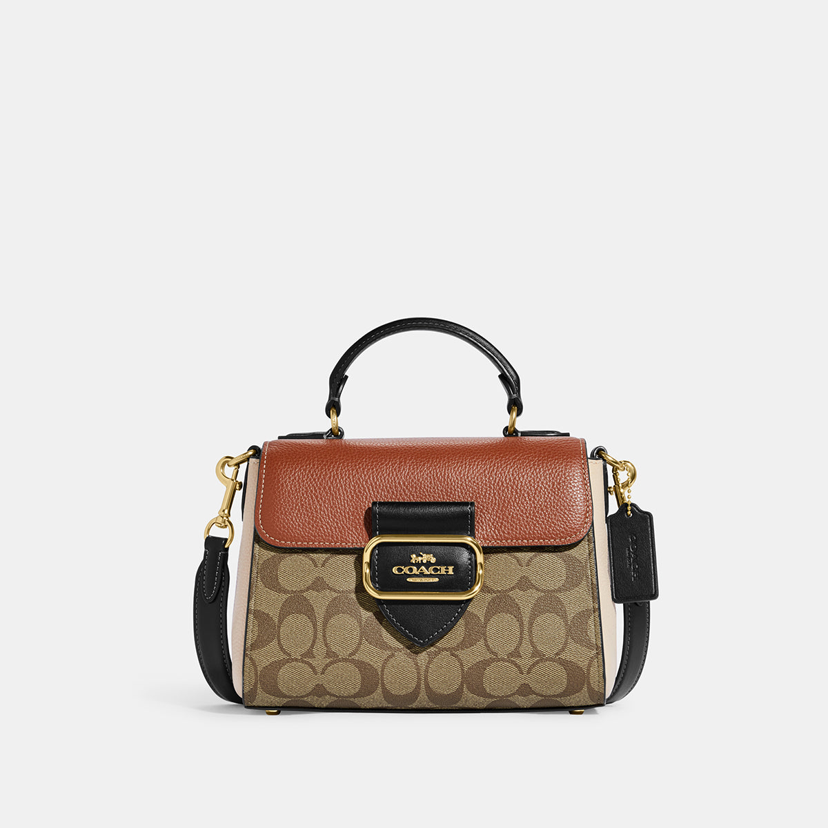 CE569-Morgan Top Handle Satchel In Colorblock Signature Canvas