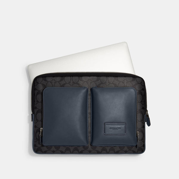 Utility Laptop Case In Colorblock Signature Canvas