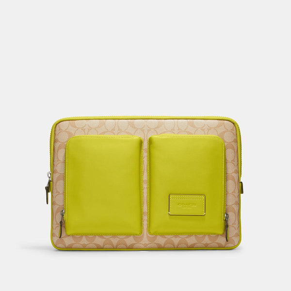 Utility Laptop Case In Colorblock Signature Canvas
