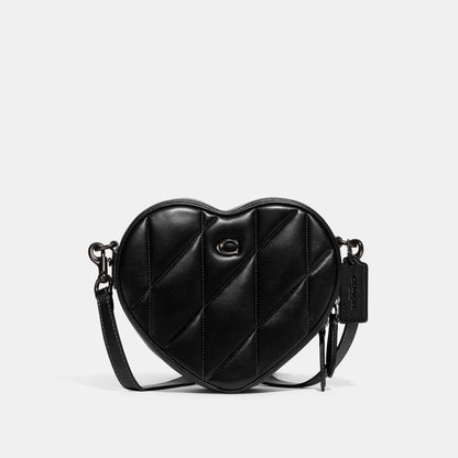 ce725-Heart Crossbody With Quilting-V5/Black