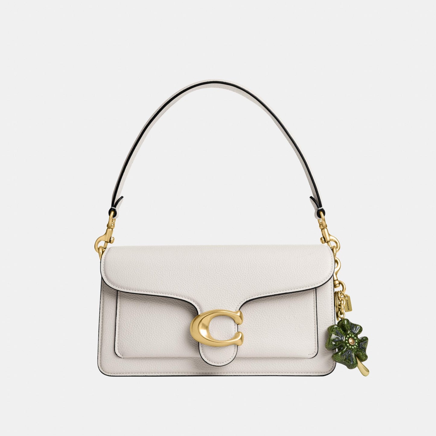 CEA09-Metal Four Leaf Clover Bag Charm-B4/Green Multi