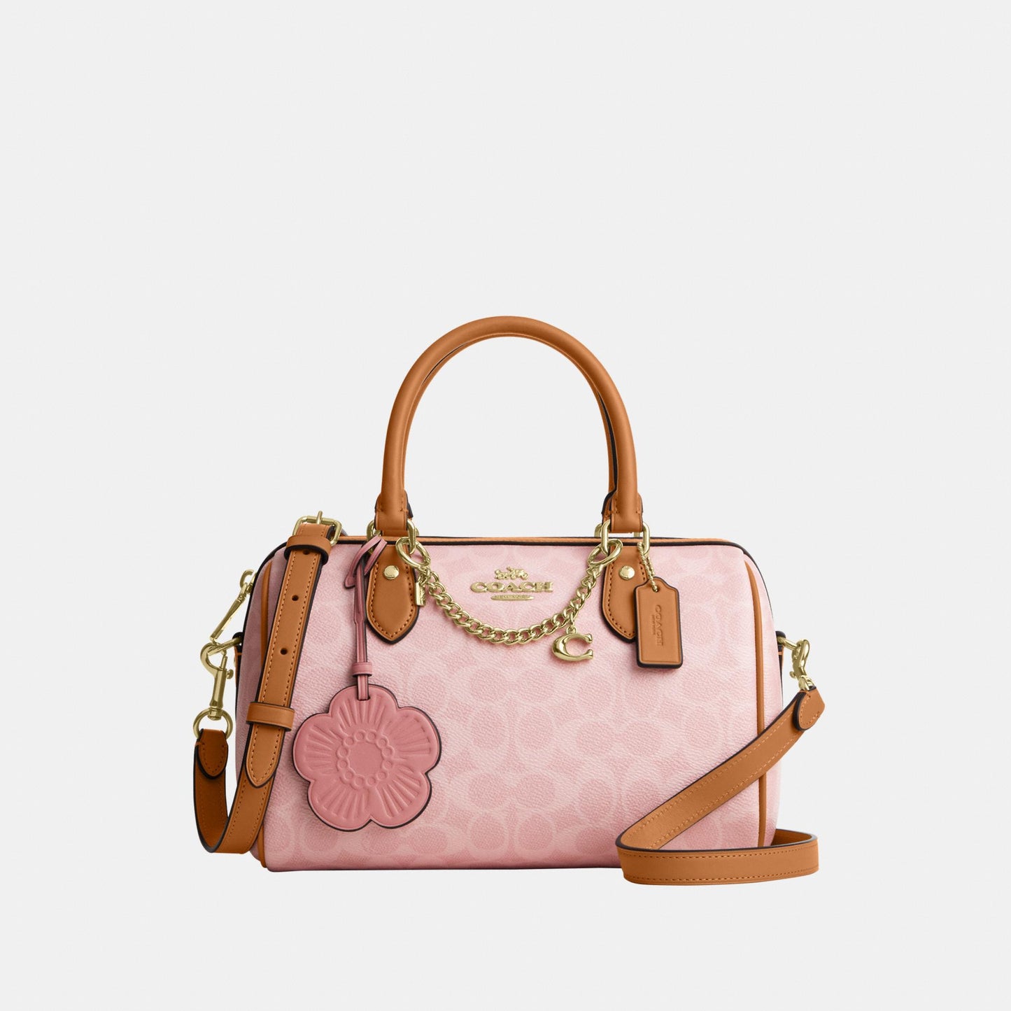 CEA18-Rowan Satchel in Signature Canvas with Charms-Im/Powder Pink