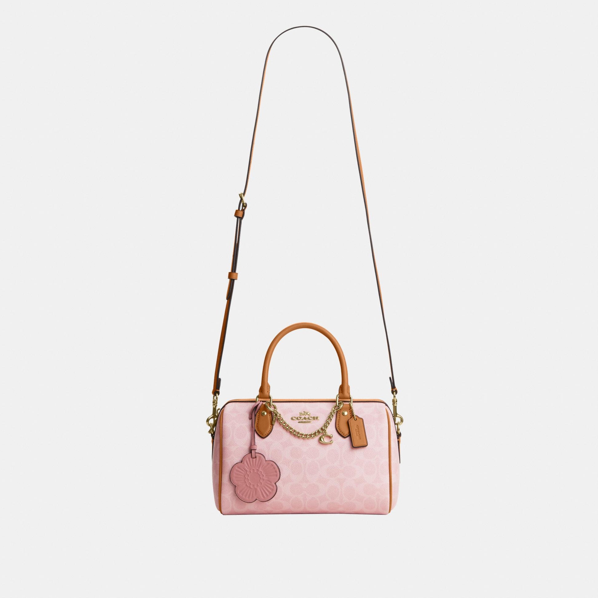 CEA18-Rowan Satchel in Signature Canvas with Charms-Im/Powder Pink