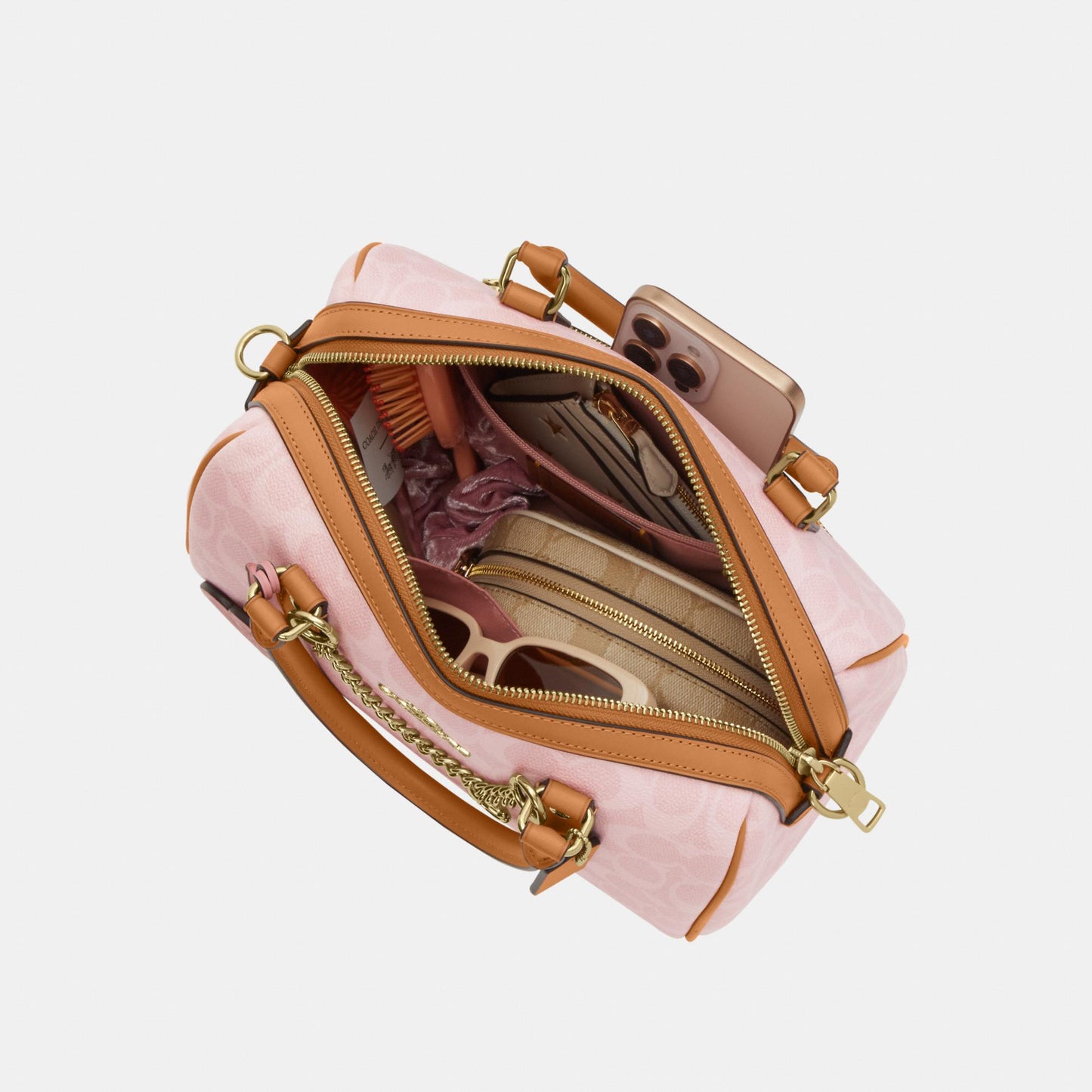 CEA18-Rowan Satchel in Signature Canvas with Charms-Im/Powder Pink