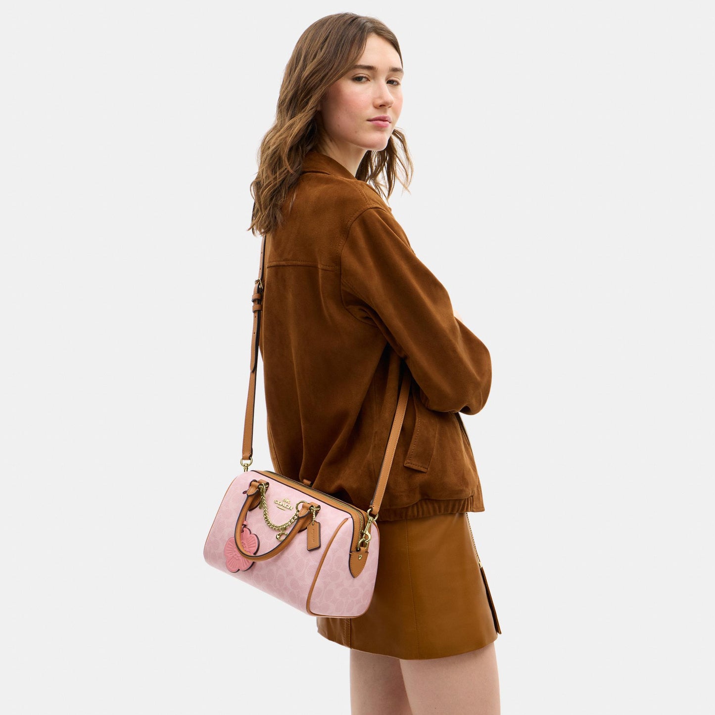 CEA18-Rowan Satchel in Signature Canvas with Charms-Im/Powder Pink
