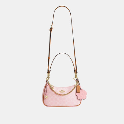 CEA20-Teri Shoulder Bag in Signature Canvas with Charms-Im/Powder Pink