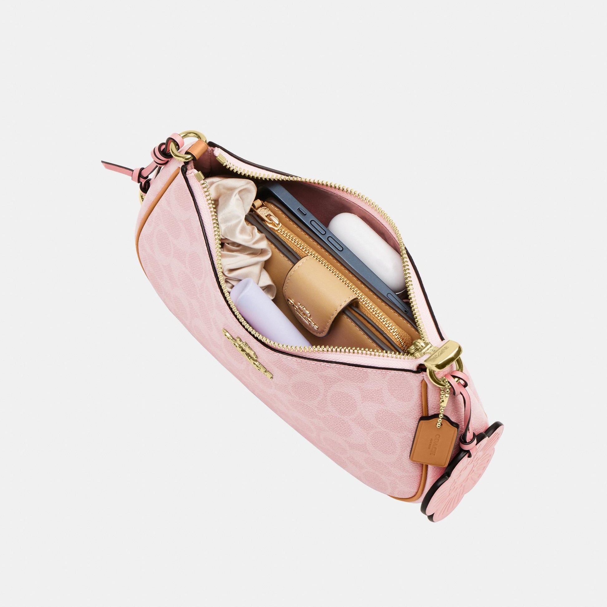 CEA20-Teri Shoulder Bag in Signature Canvas with Charms-Im/Powder Pink