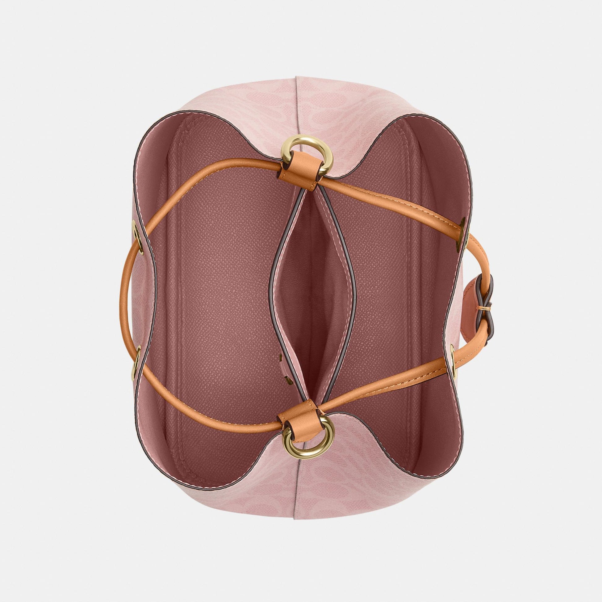 CEA23-Rowan Bucket Bag in Signature Canvas with Charms-Im/Powder Pink