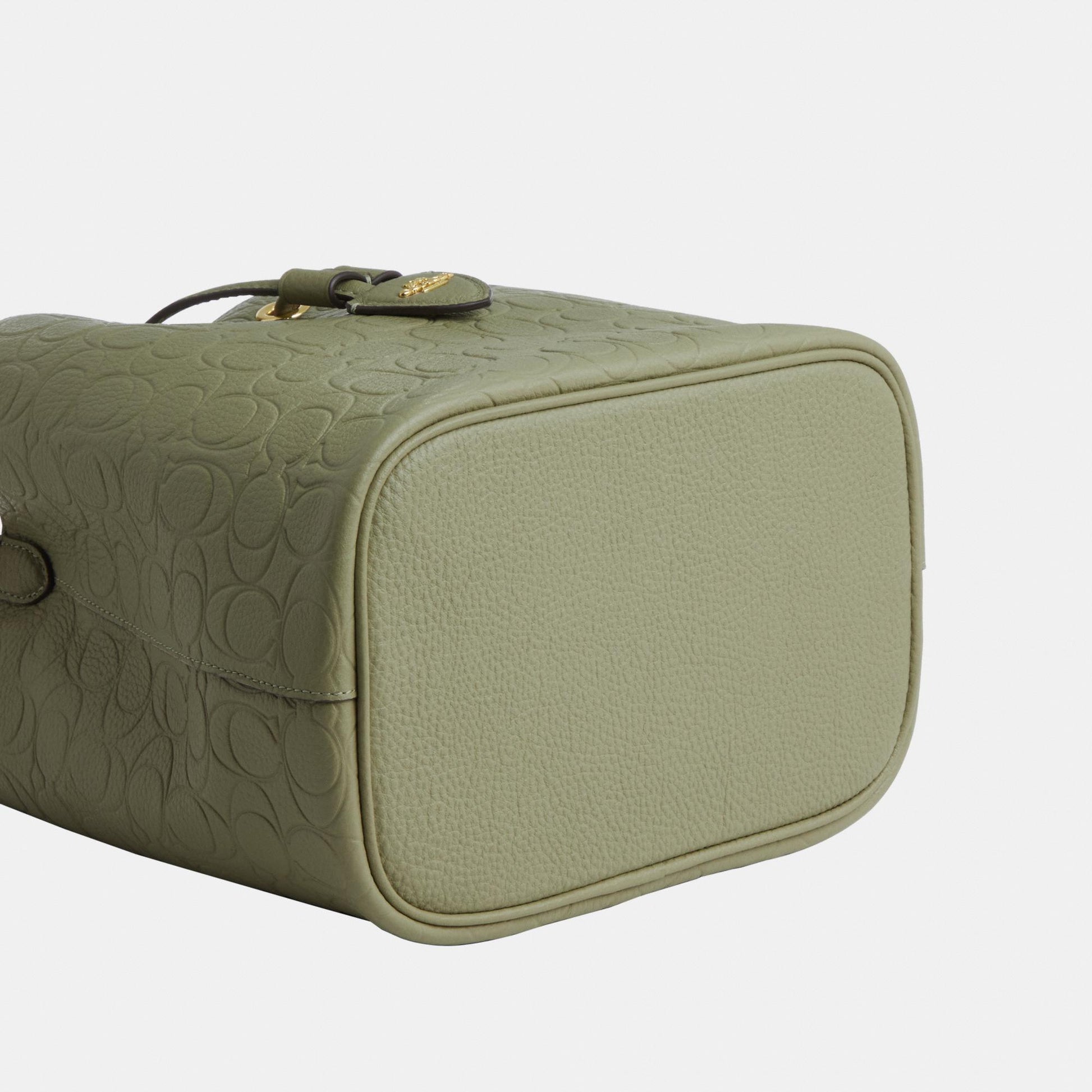CEA96-Rowan Bucket Bag in Signature Pebbled Leather-Im/Pistachio