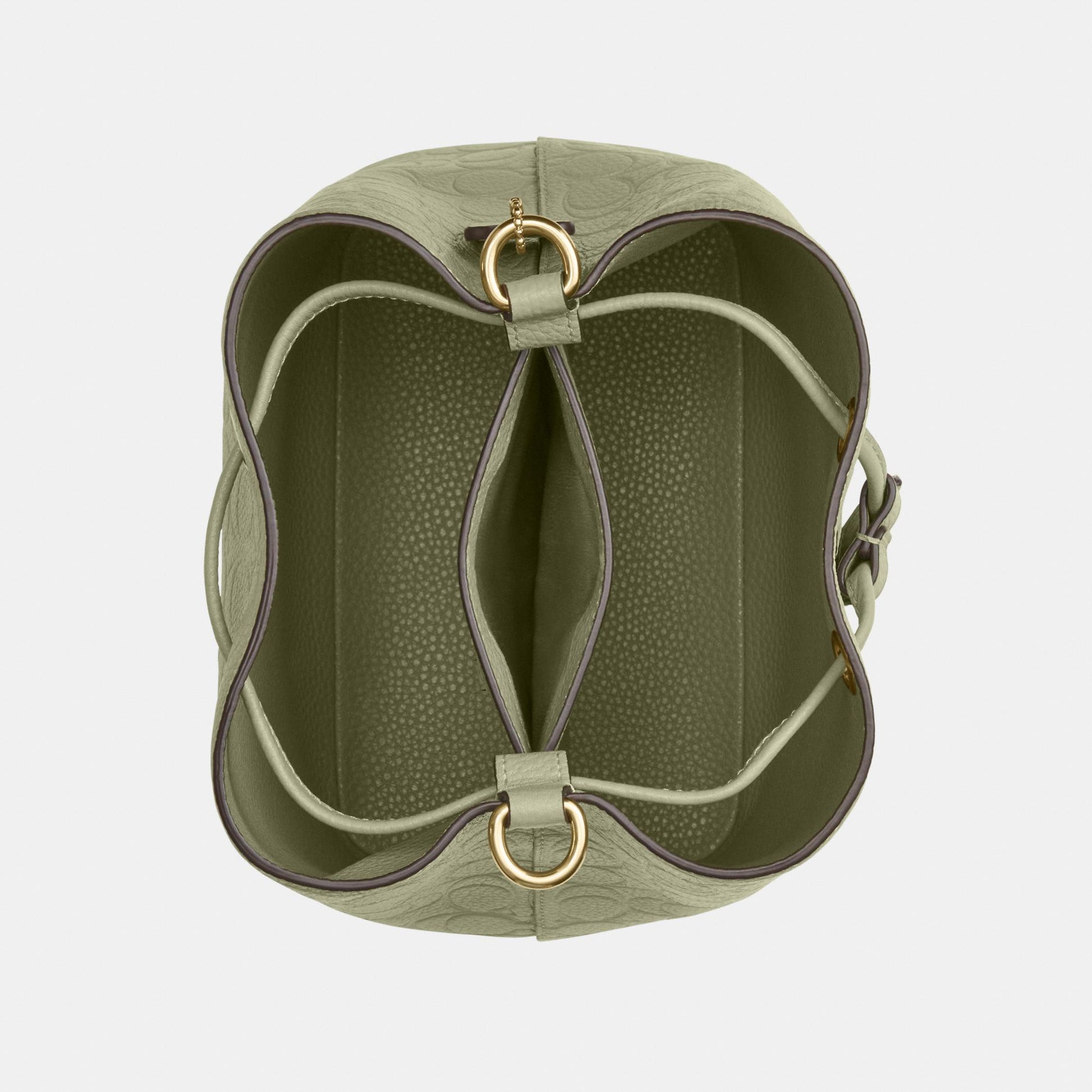 CEA96-Rowan Bucket Bag in Signature Pebbled Leather-Im/Pistachio