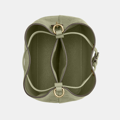 CEA96-Rowan Bucket Bag in Signature Pebbled Leather-Im/Pistachio