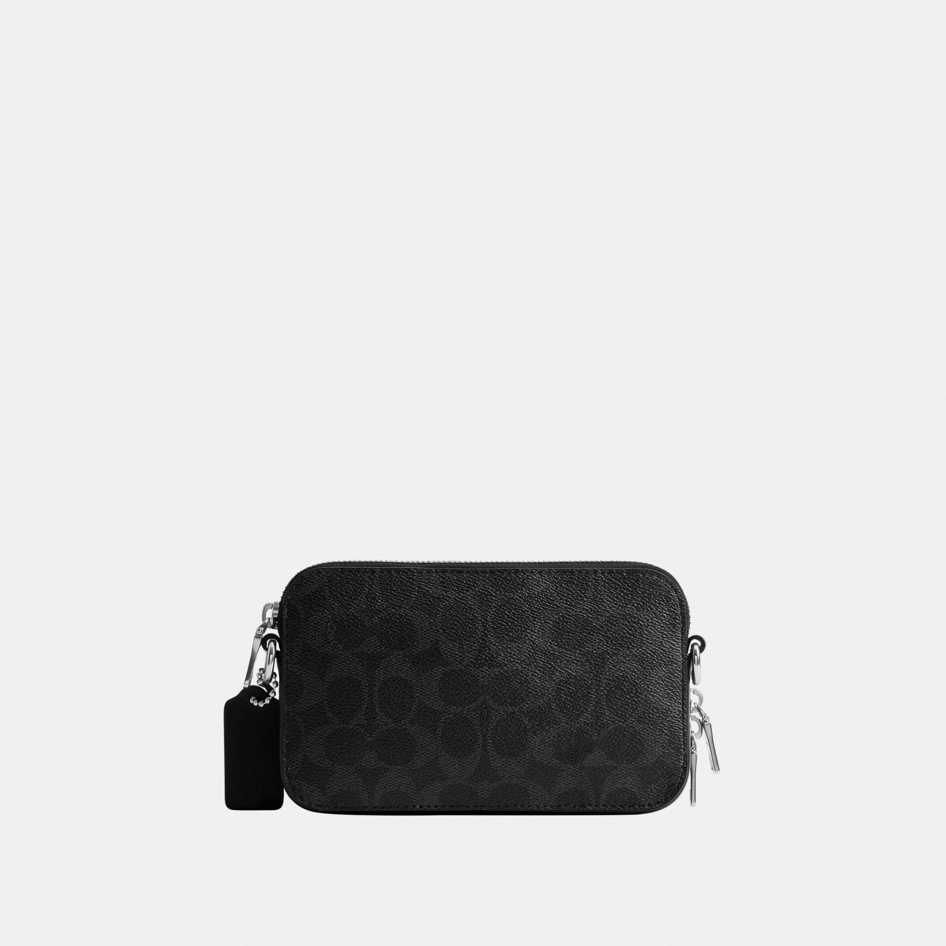 CEB31-Clinton Crossbody Bag in Signature Canvas-Black Signature