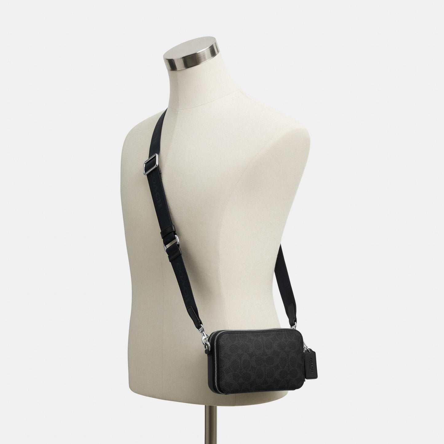 CEB31-Clinton Crossbody Bag in Signature Canvas-Black Signature