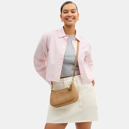 CEC43-Teri Shoulder Bag with Charm-Im/Toast