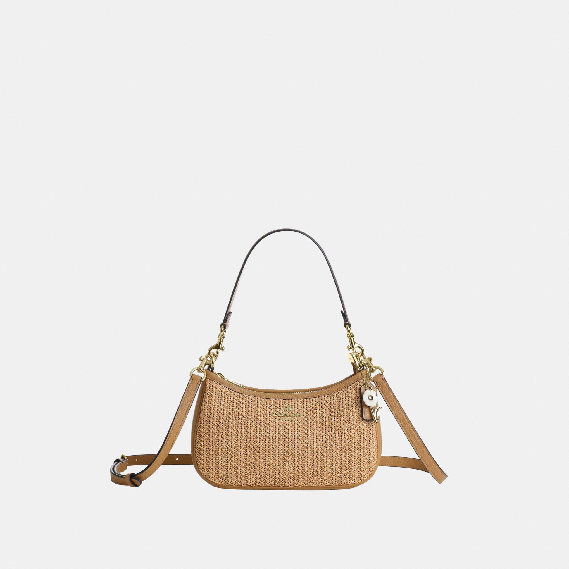 CEC43-Teri Shoulder Bag with Charm-Im/Toast