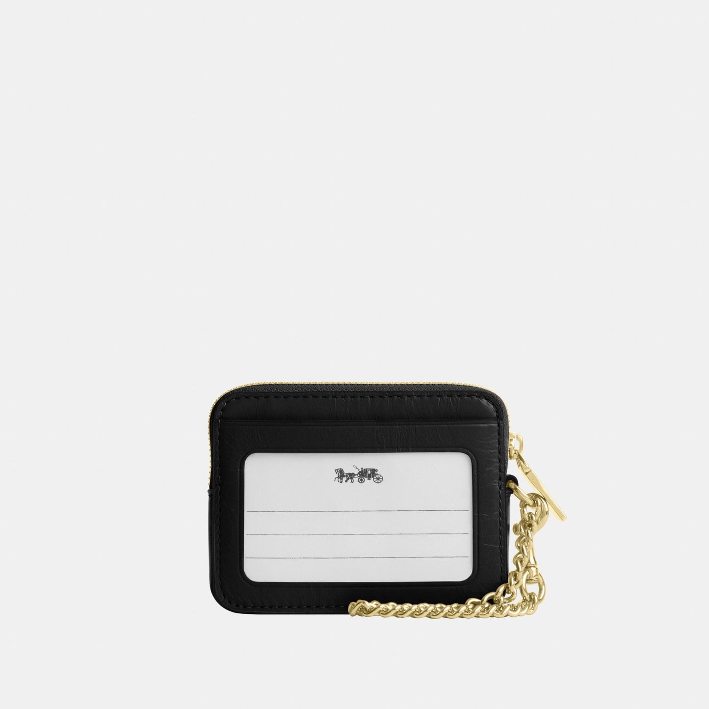 CEC51-Zip Card Case in Glazed Leather with Quilting-Im/Black