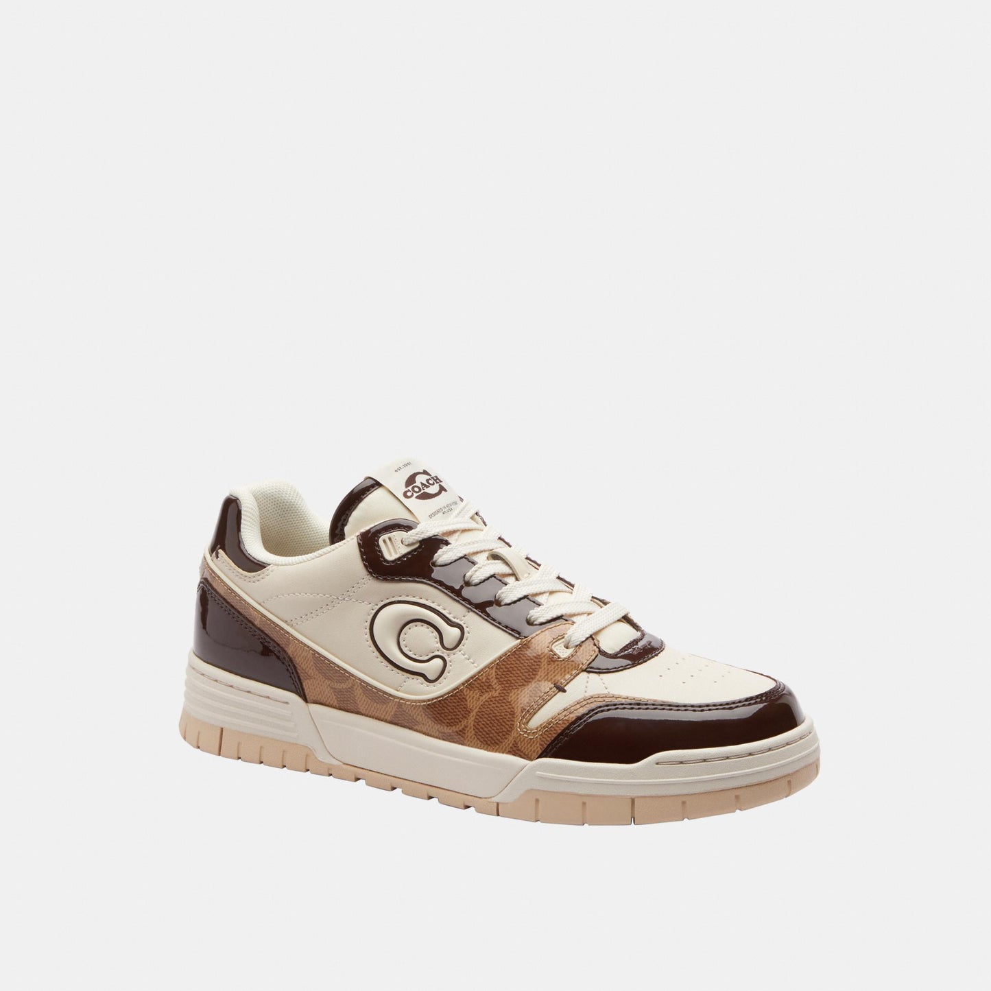CEE45-Coach Soho Sneaker with Patent Signature-Brown/Maple