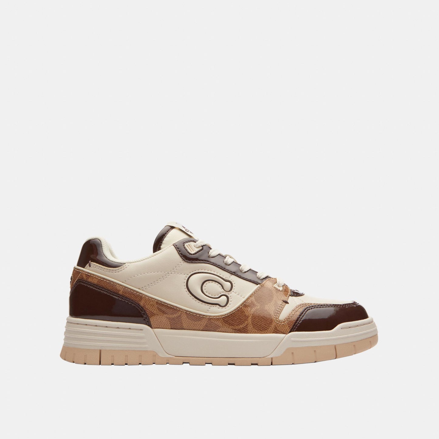 CEE45-Coach Soho Sneaker with Patent Signature-Brown/Maple