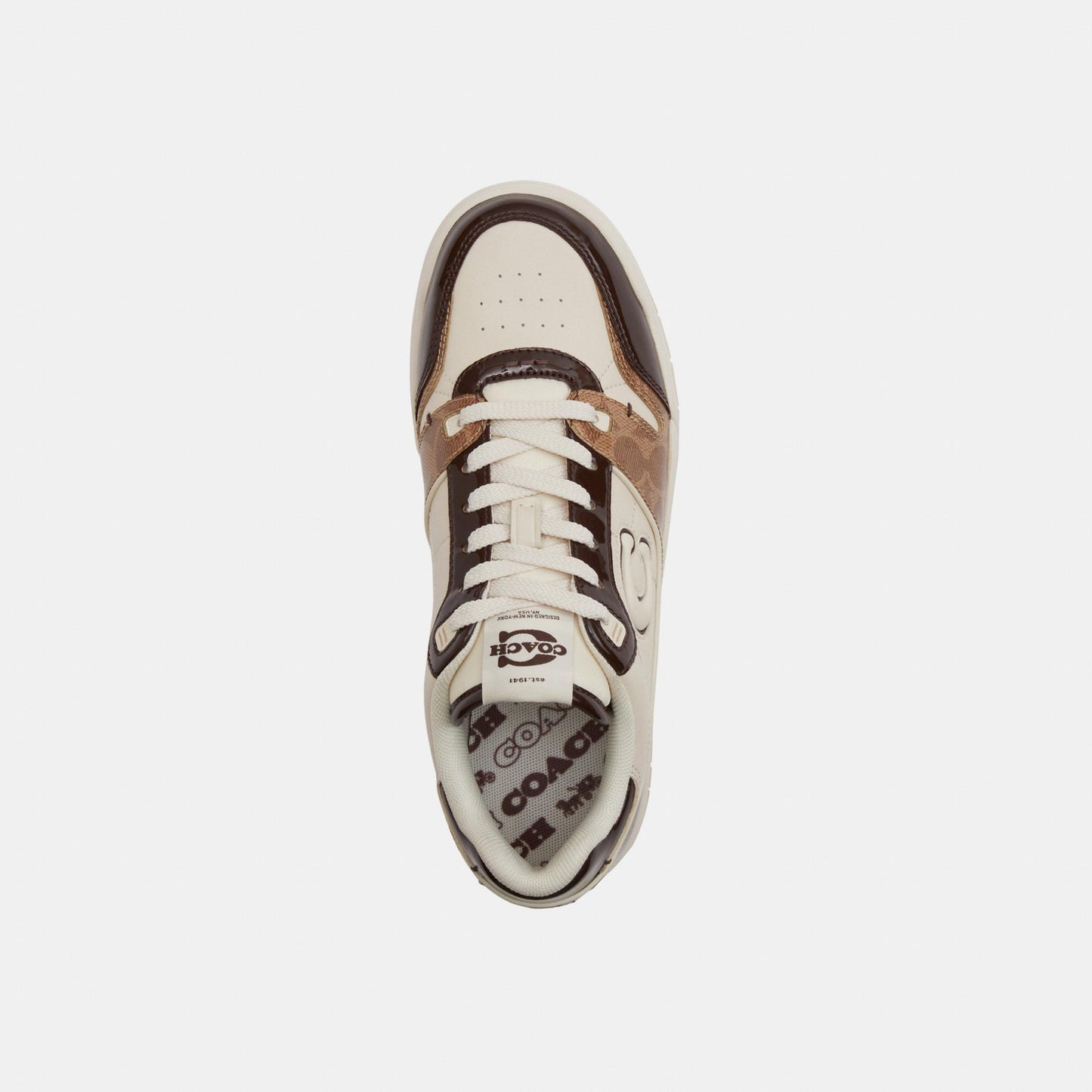 CEE45-Coach Soho Sneaker with Patent Signature-Brown/Maple