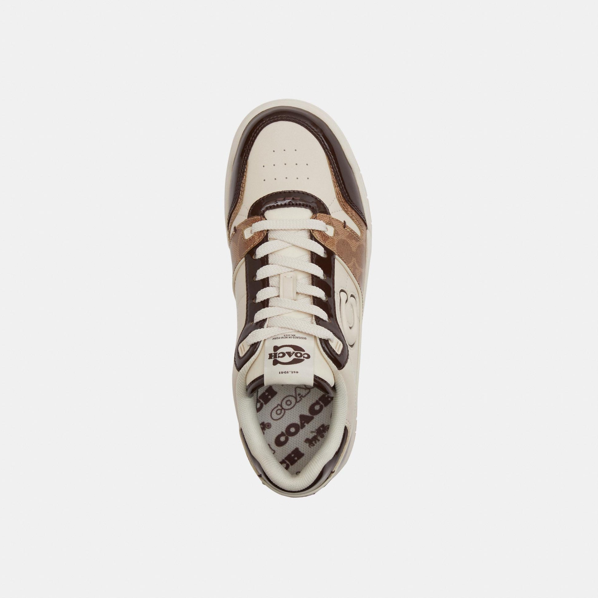 CEE45-Coach Soho Sneaker with Patent Signature-Brown/Maple