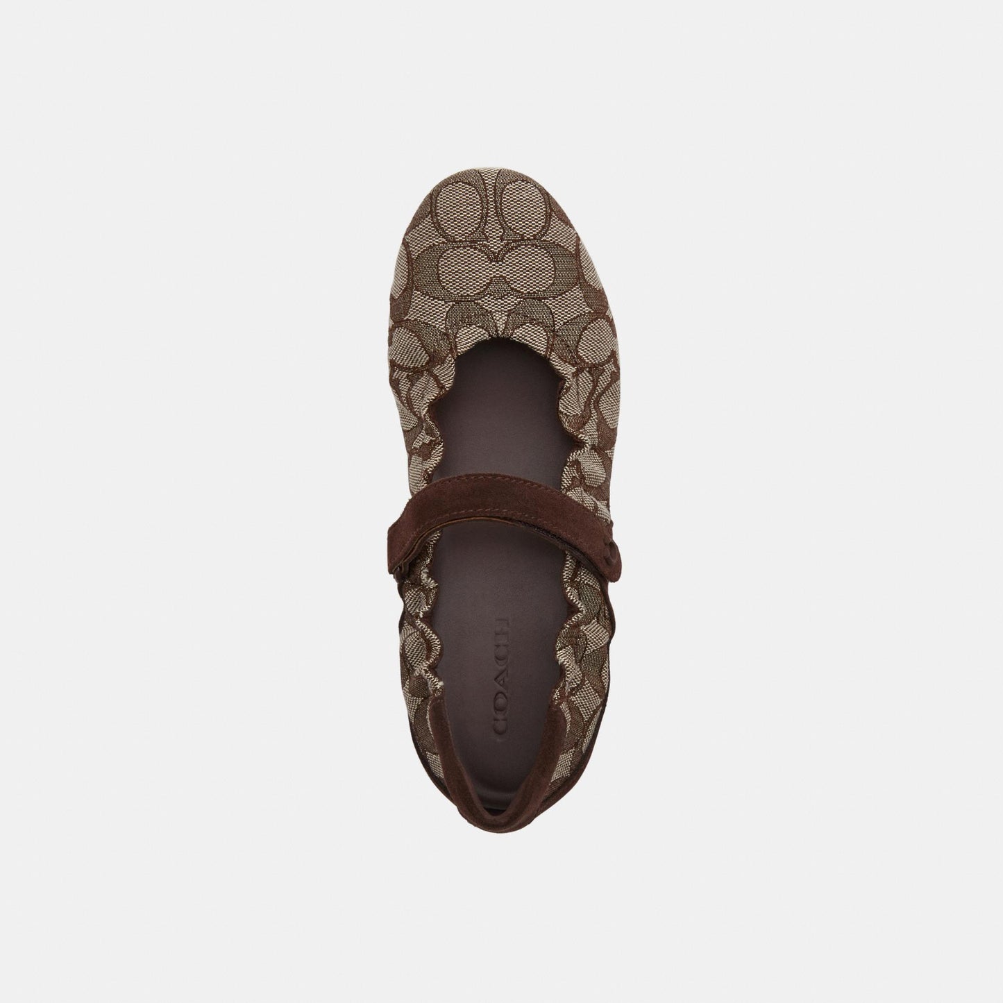 CEE55-Coach Mary Jane Sneaker with Signature Jacquard-Maple/Oak