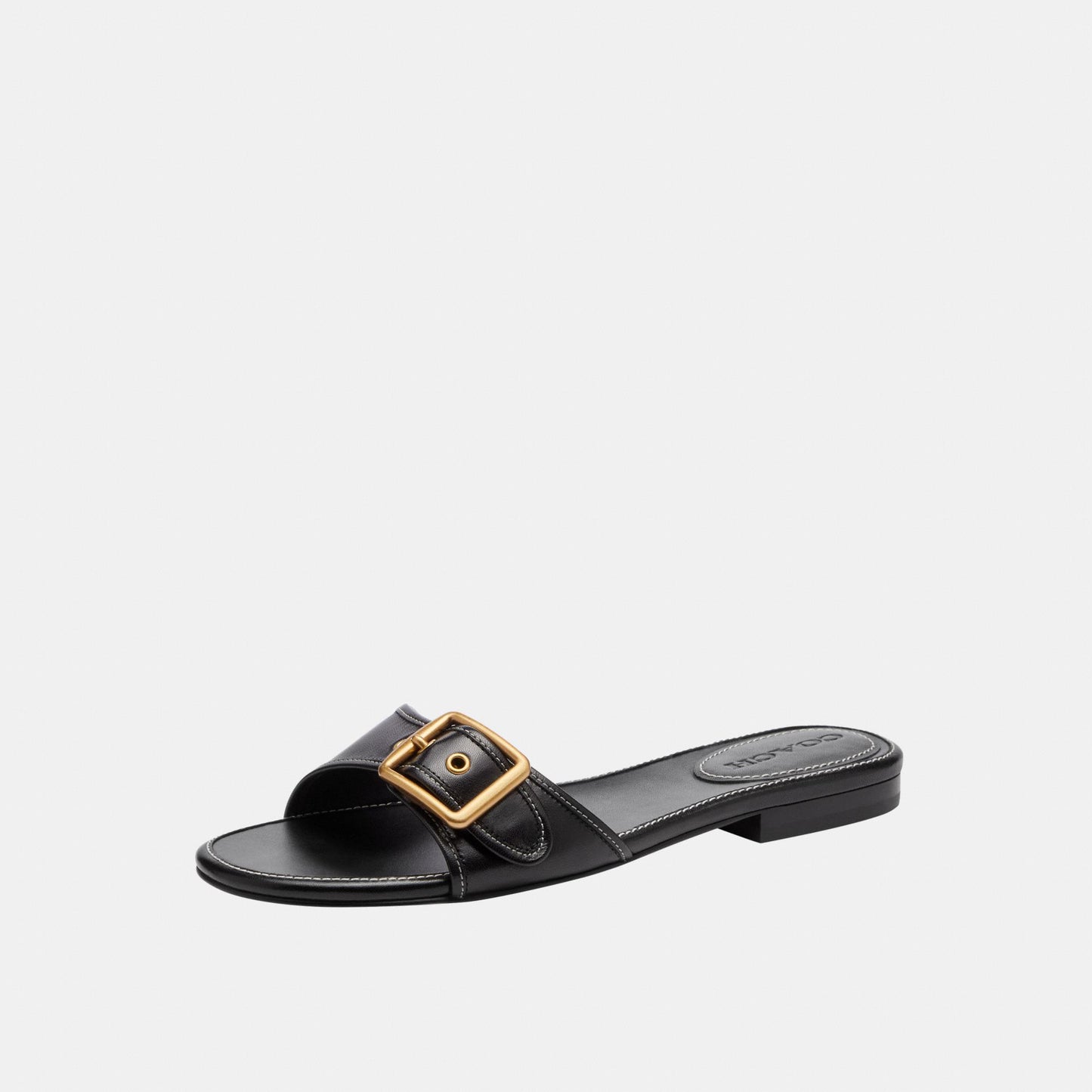 CEF11-Margot Leather Flat Sandal-Black