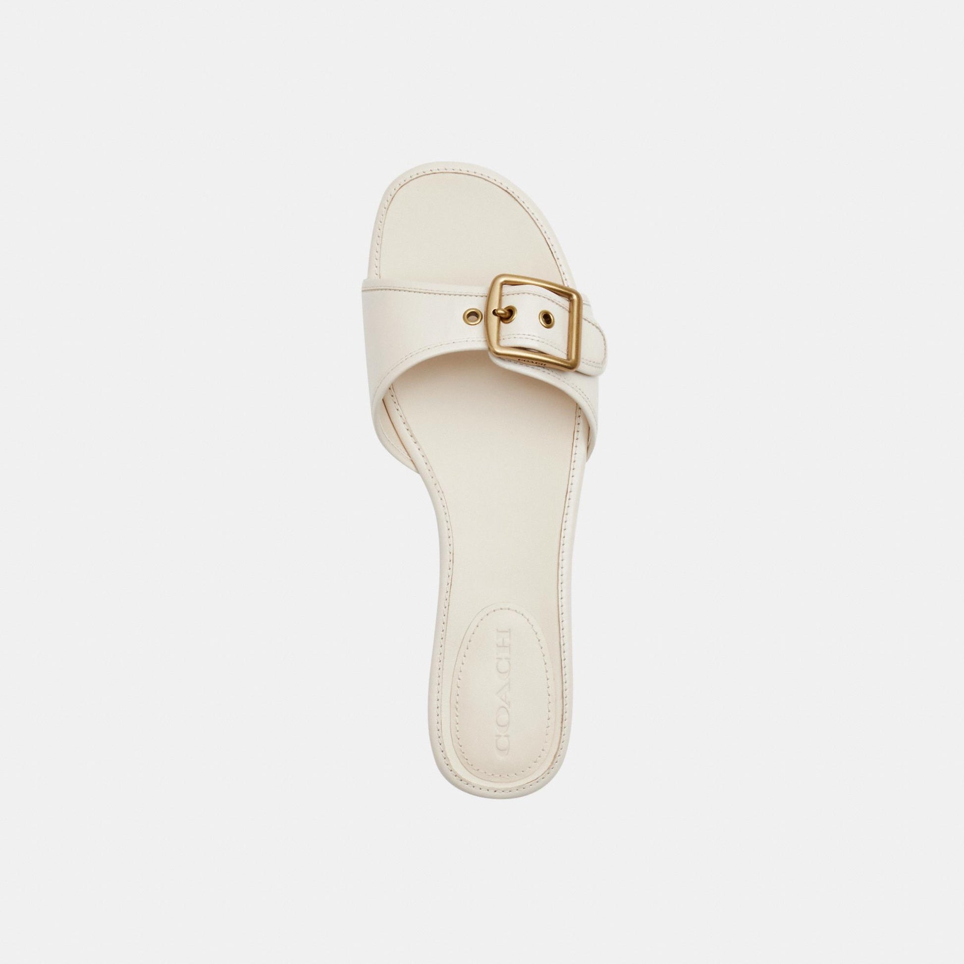 CEF11-Margot Leather Flat Sandal-Chalk