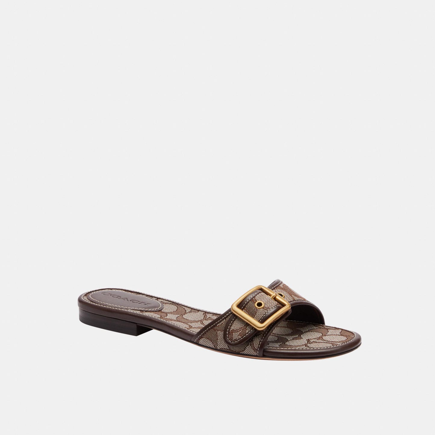 CEF12-Margot Signature Jacquard Flat Sandal-Oak/Maple