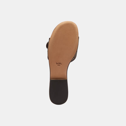 CEF12-Margot Signature Jacquard Flat Sandal-Oak/Maple