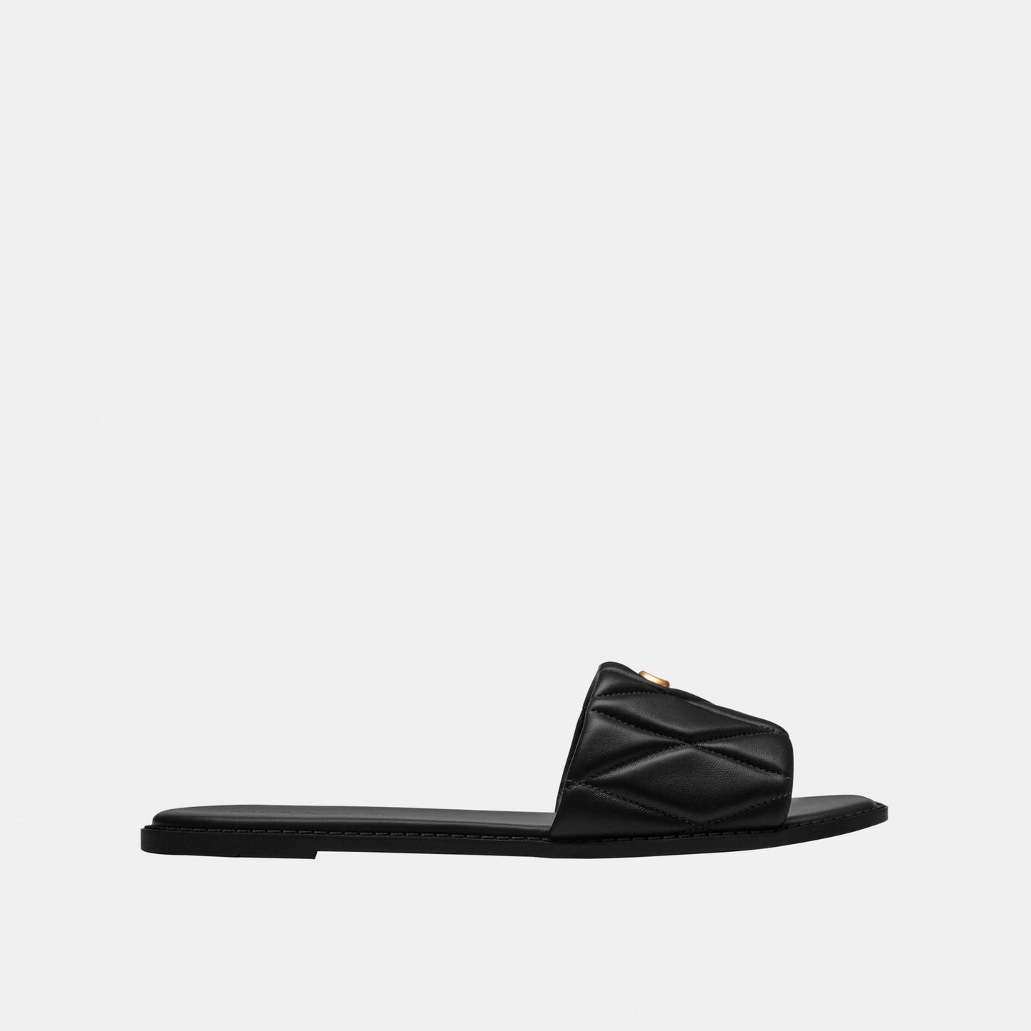 CEF42-Holly Quilted Leather Sandal-Black