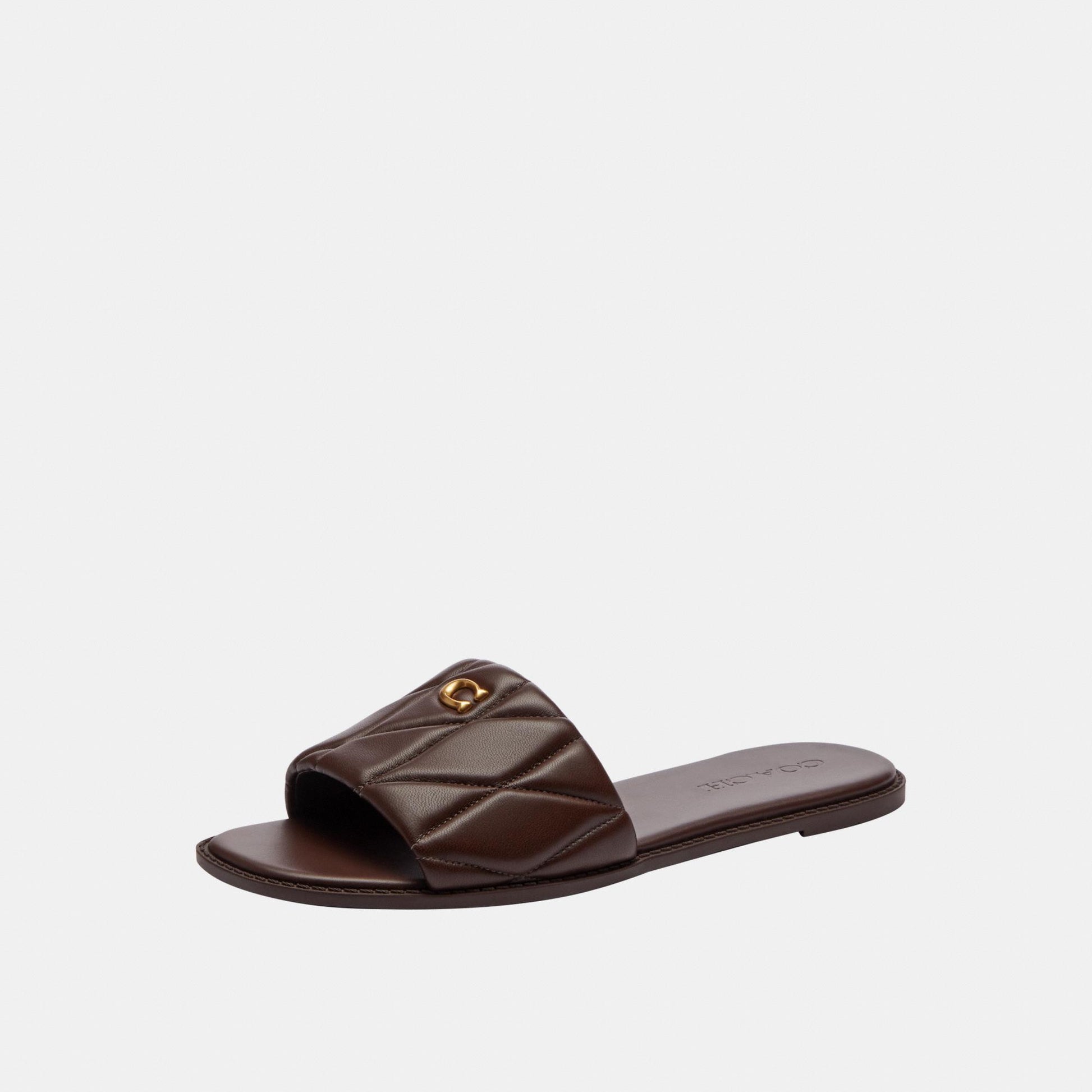 CEF42-Holly Quilted Leather Sandal-Maple