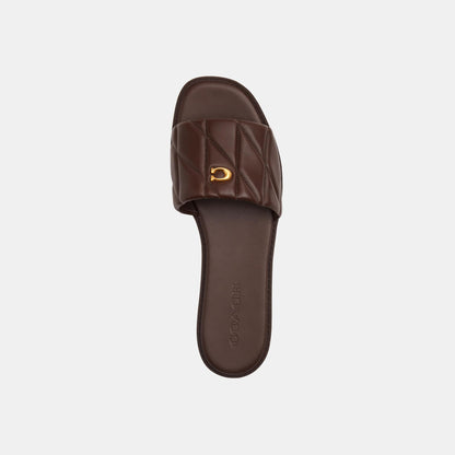 CEF42-Holly Quilted Leather Sandal-Maple