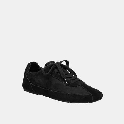 CEG73-Coach Soft Sneaker with Signature Nylon-Black